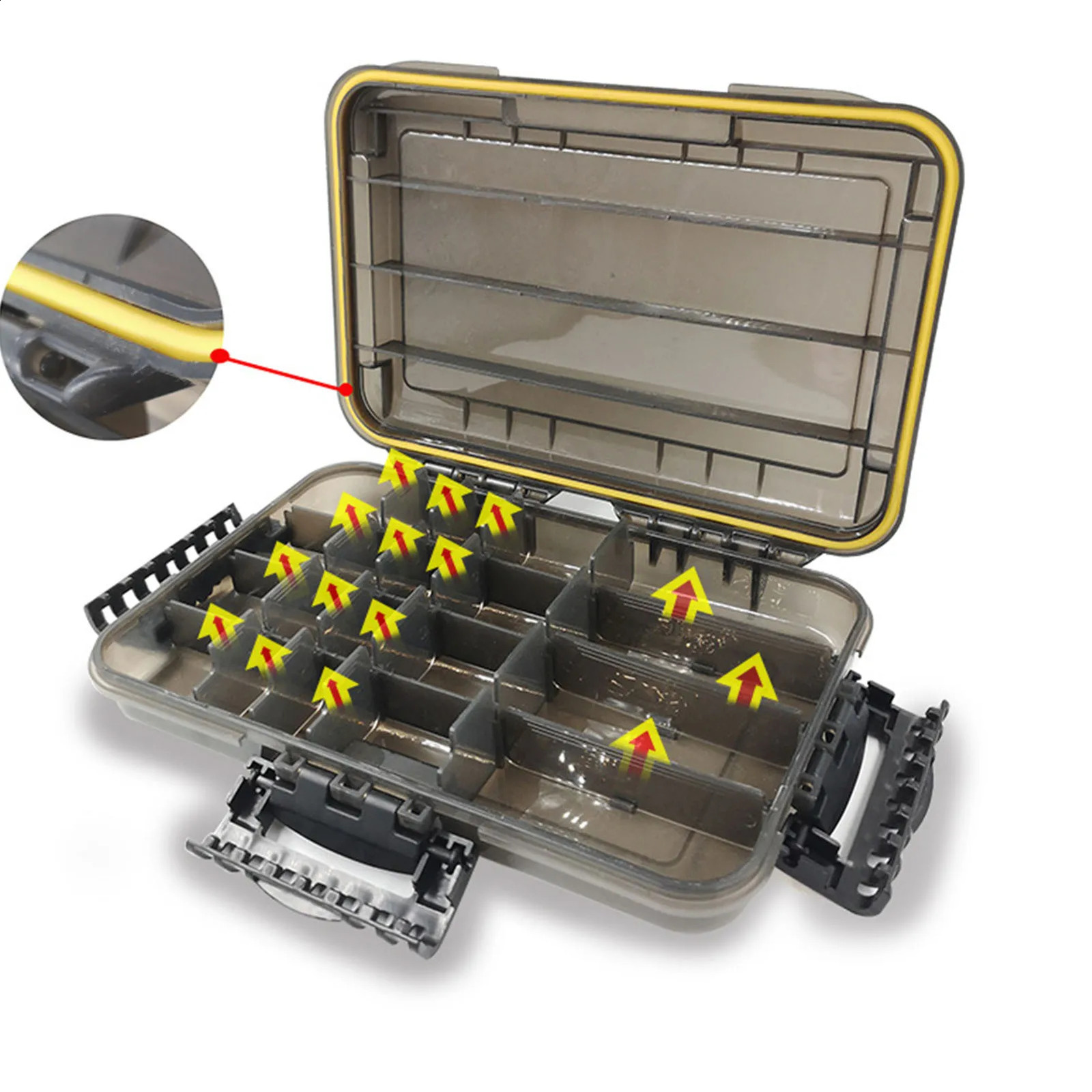 Waterproof Fishing Tackle Box Lure Bait Storage Case Portable Gear Accessories 250207