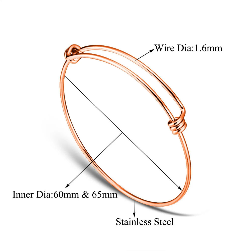 50pcs 50mm 55mm 60mm 65mm 1.6mm Thick Stainless Steel Bangle Bracelet Cuff Bracelet Expandable Wrist Bangle Wholesale 3 Colors 250207