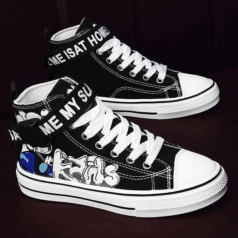 Brand Kids High Top Canvas Shoes Trendy Children Non-slip Skateboarding Shoes Boys Girls Outdoor Comfortable Sports Tennis Shoes W250207