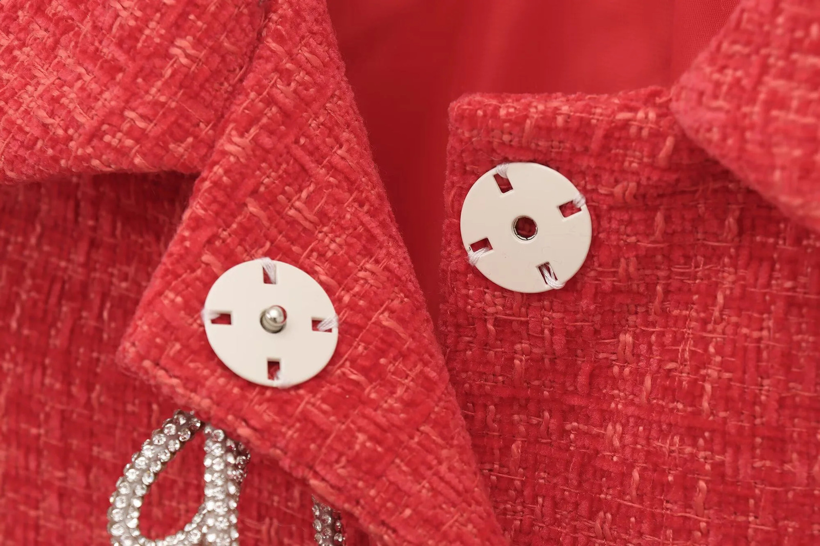 DEEABAE In Outerwears Fashionable And Simple Temperament Bow Button Decoration Texture Long Sleeve Jacket 250113Z