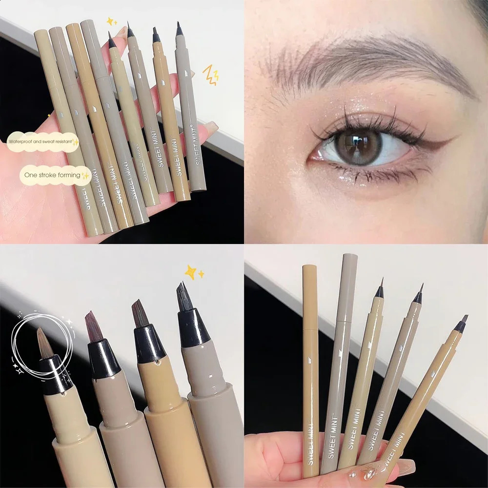 Smooth Water Eyebrow Pencil No Blooming Long Lasting Eyeliner Easy To Color Sweatproof Pen Eye Makeup Cosmetics 250108