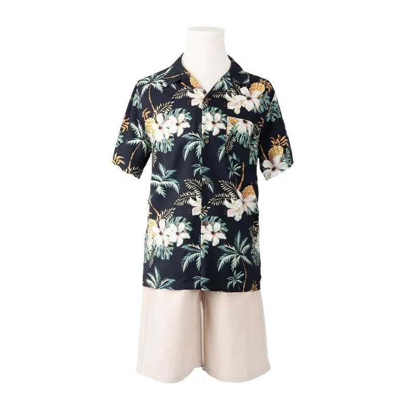 Holiday Family Matching Vacation Clothes Father and Son Beach Shirts Shorts Two Piece Sets Mother and Daughter Resort Dresses W250207