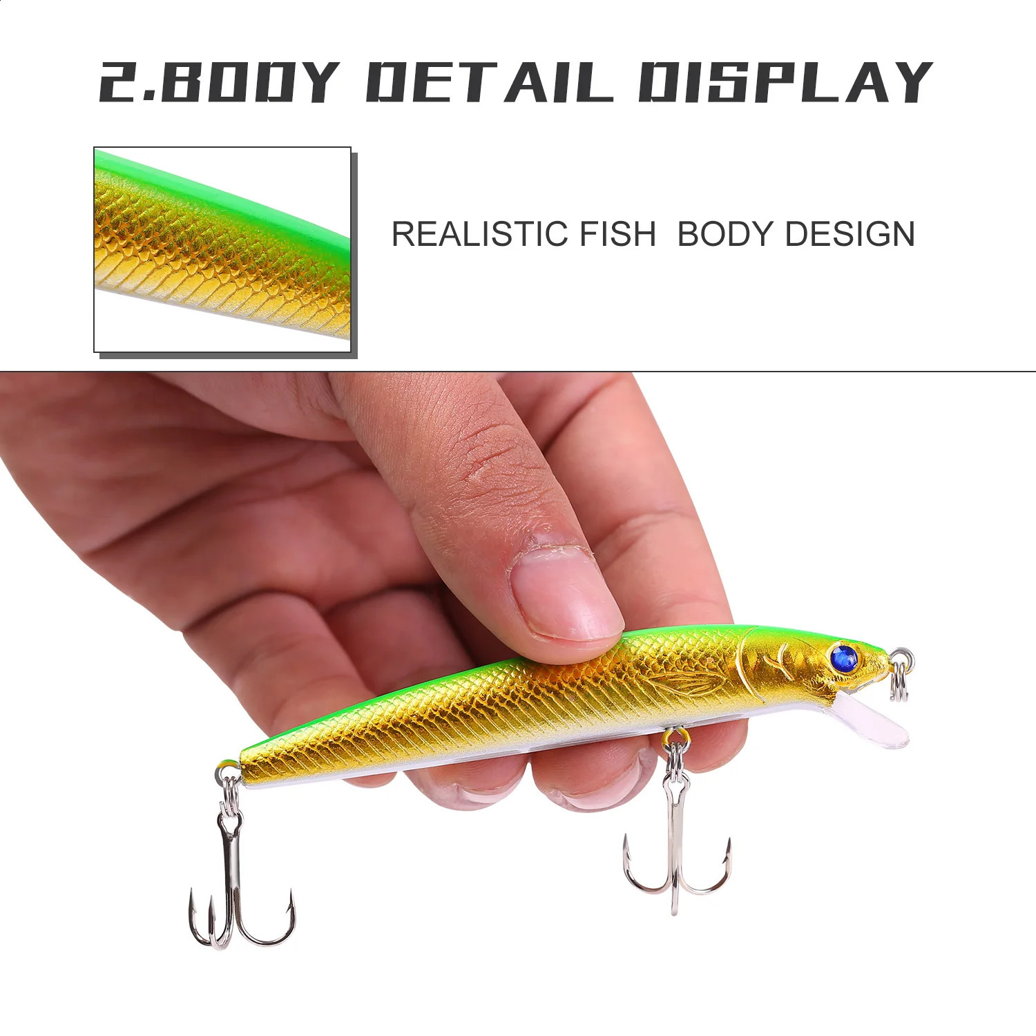 Sougayilang 10PCS Minnow Fishing Lure Lifelike CrankBait Hard Bait for Freshwater Saltwater Carp Tackle 250207