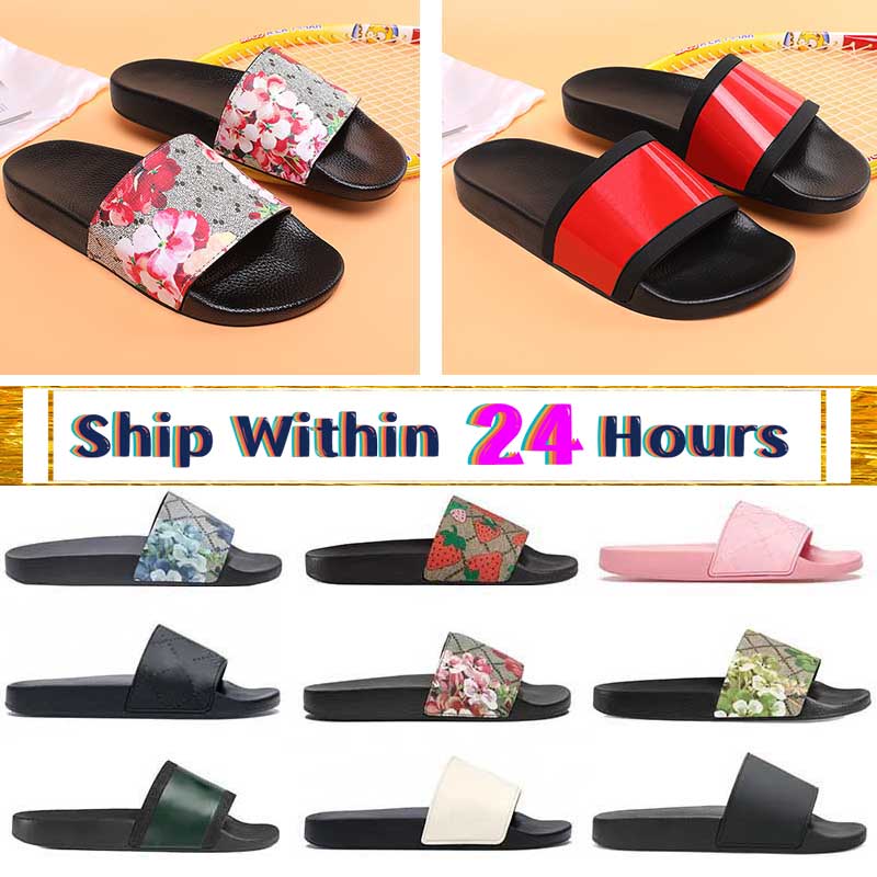 Fashion Mens Designer Sandals womens slides slippers men Luxury shoes summer beach slide flat flower women shoes leather rubber slipper mens sandal EUR 35-45