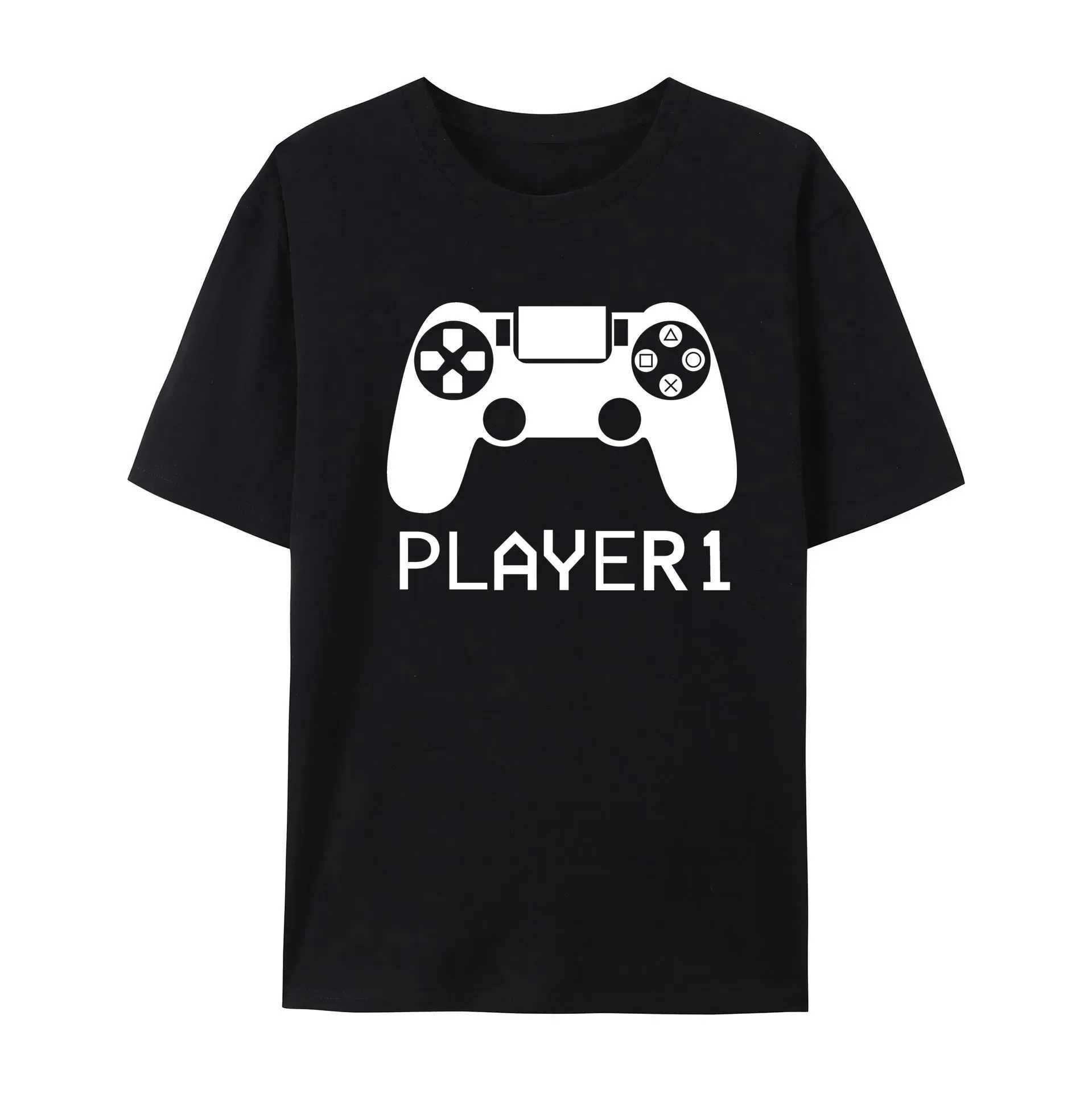 Player 1/2/3 Funny Father Son Family Look Tshirt Summer Short Sleeve T-Shirt for Daddy Baby Bodysuit Family Matching Clothes W250207