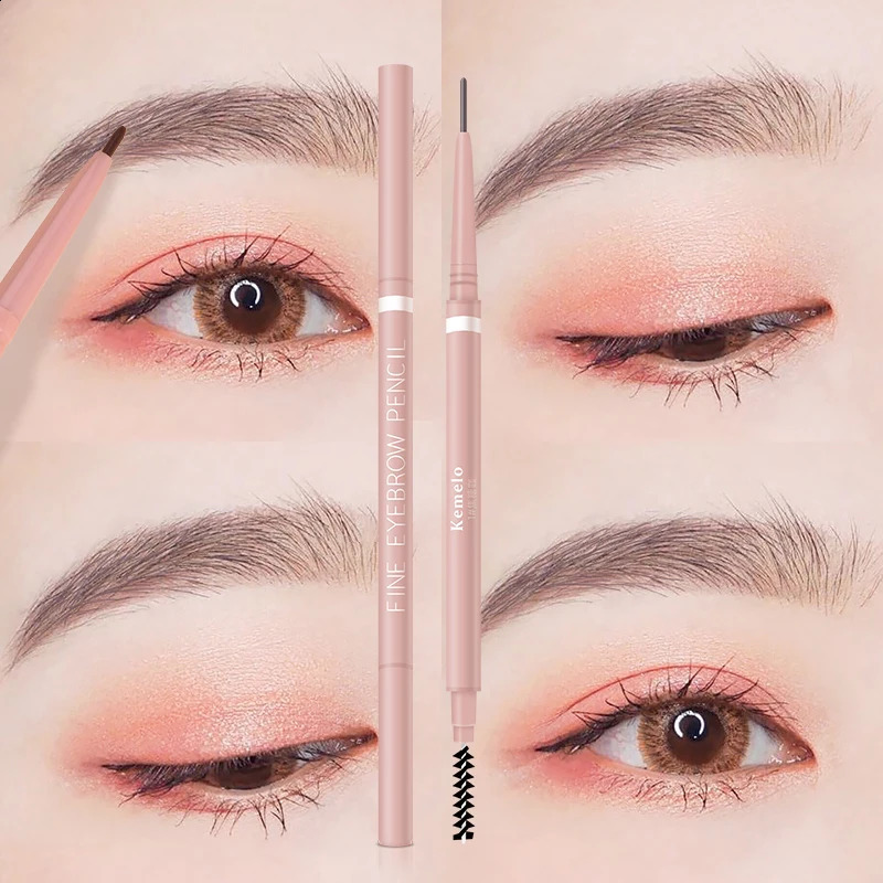 15mm Ultra Fine DoubleEnded Eyebrow Pencil Automatic Rotating Natural Waterproof Long Lasting Professional Pen Makeup 250108