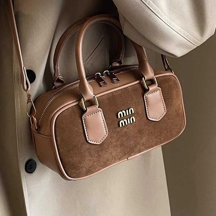 Fi Frosted Bowling Bag Wens Shoder Crossbody Bag New Vegan Veet Ladies Handbags and Purses Mini Square Box Handbags Z250206