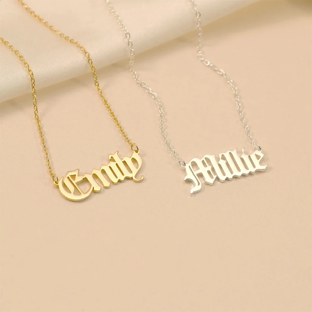 Customized Name Necklace Personalized Womens Letter Pendant Stainless Steel Jewelry Mens Chain Collar as a Gift for Friends 250206