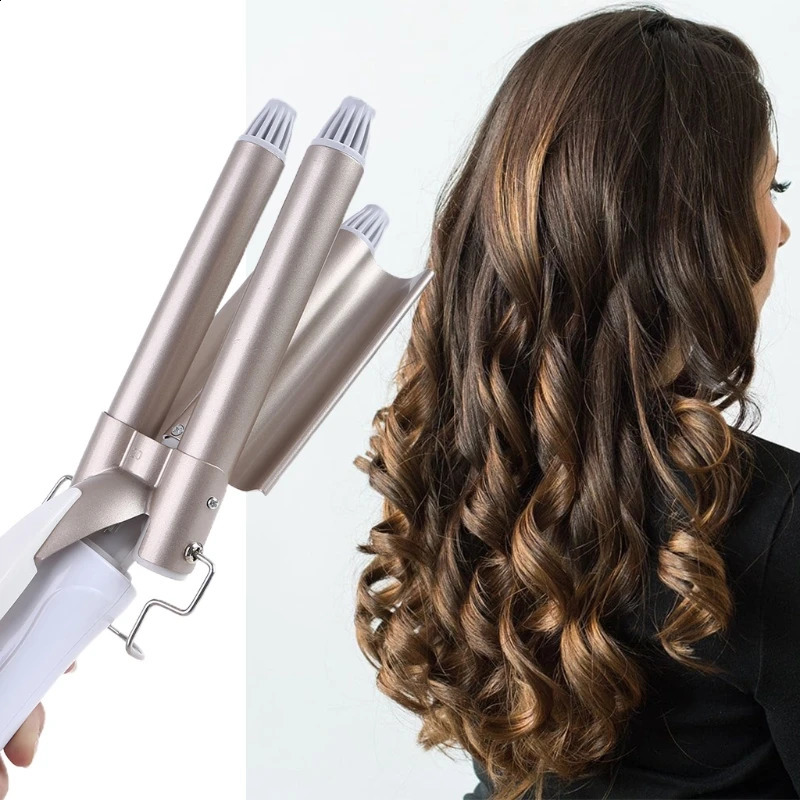 20mm Curling Iron 3 Barrels Hair Curler Large Wave Fast Heating Styling Ceramic Glaze for Salon Home Use Dropship 250206