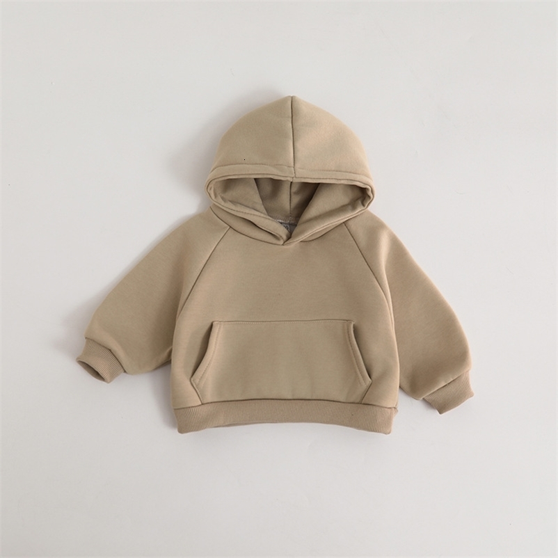 Spring Autumn Infant Baby Boys Warm Pure Color Cotton Long Sleeve Kid Boy Pullovers Large Pockets Little Boy Hoodies 250121