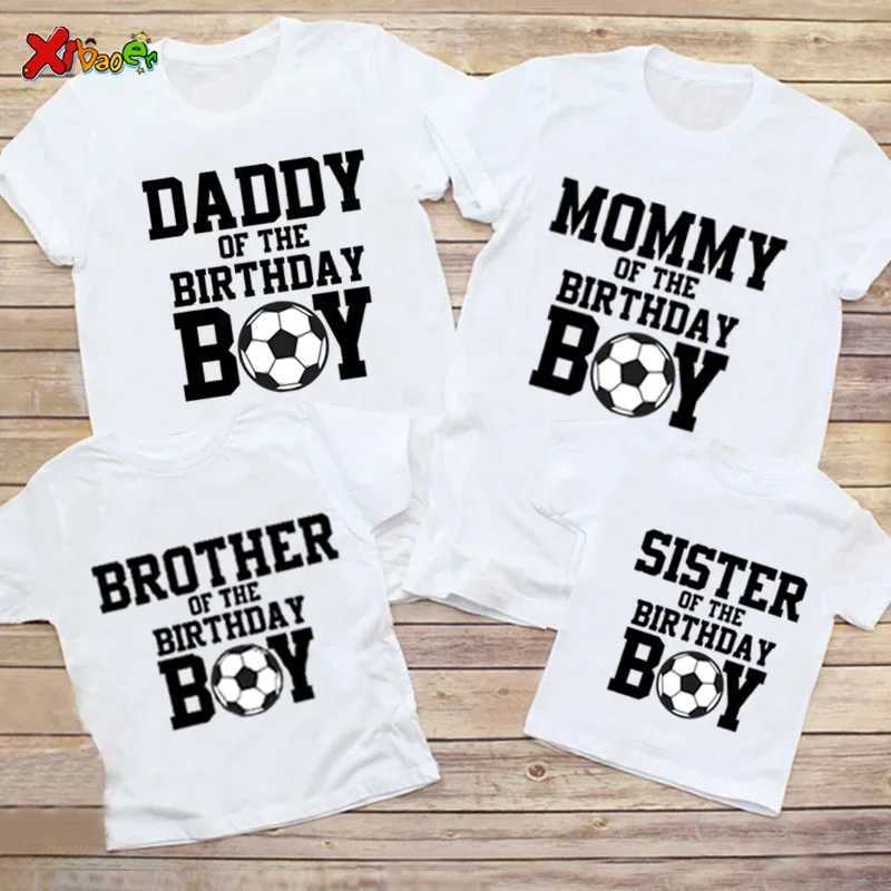 2025 Football Printed Father Mother Child T-shirt Baby Body Set Cotton Summer Family Match Set Mother Father Child Match Clothing W250207