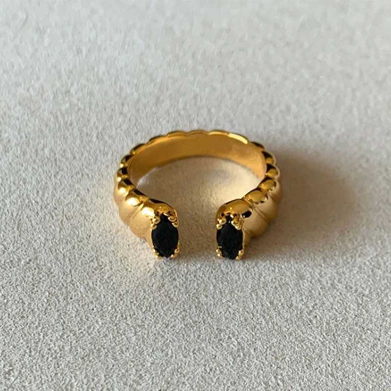Foxanry Non-fading Gold Color Engagement Rings for Women Couples Trendy Elegant Sparkling Zircons Wedding Bride Jewelry Gifts W250207