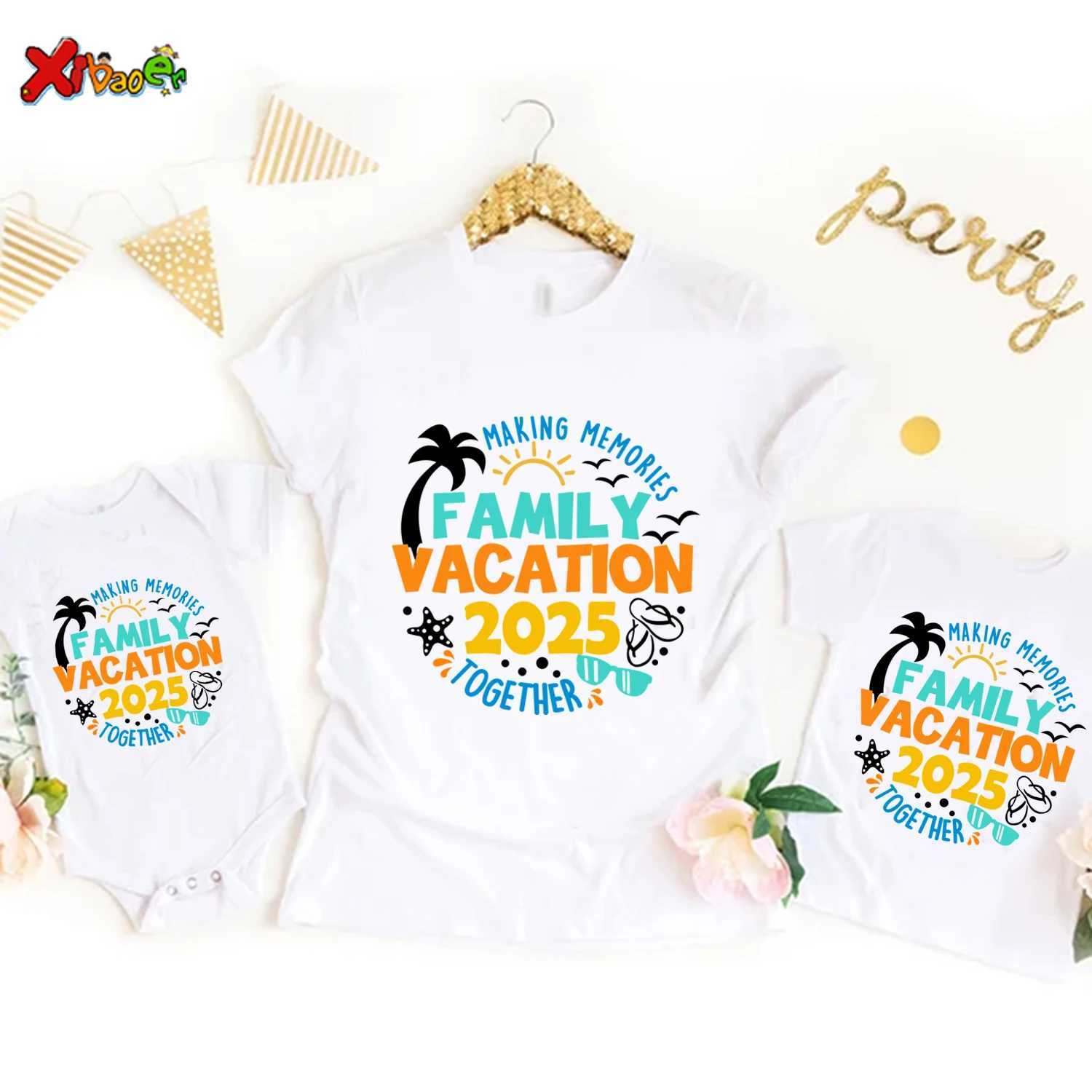 Family Vacation 2025 Shirt Family Matching Clothing 2025 Shirt Holiday Party Clothing Happy New Year 2025 Family Clothing W250207
