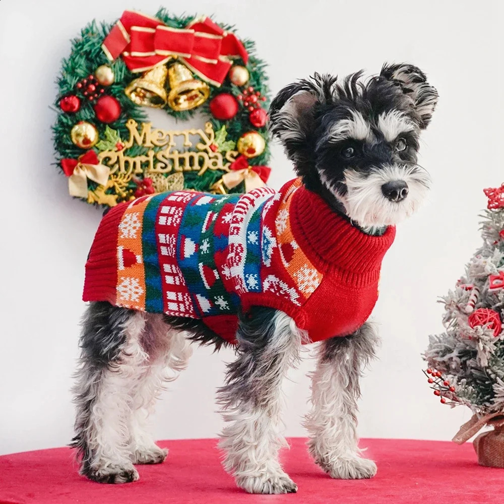 Puppy Sweaters Christmas Pet Clothes Winter Warm Pet Knitwear Clothing for Small Dogs Cute Warm Knitted Puppy Cat Costumes 250206