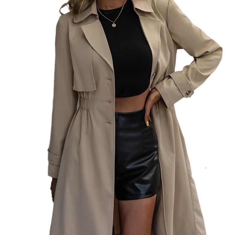 Clothing New Autumn Women's Medium And Long High End Waist Windbreaker Jacket British Style Commuting Shopping Match