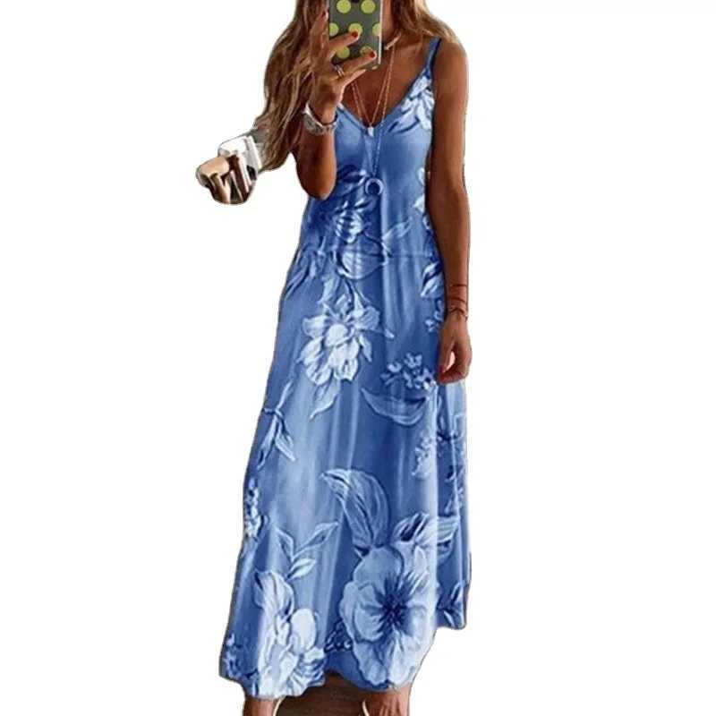 Oversized S-5XL Women Slip Dress Summer Lady Floral Print Retro Slim Sundress Sexy Fe Party Vestidos LRFZ-6820XJ2500207