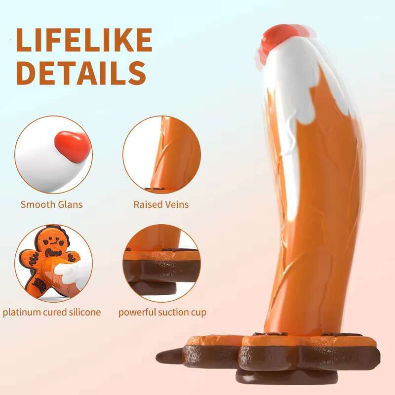 Monster Silicone sy Colourful Cute Gingerbread Man Strong Suction Cup Dragon Dildo Anal Plug Sex Toys For Women