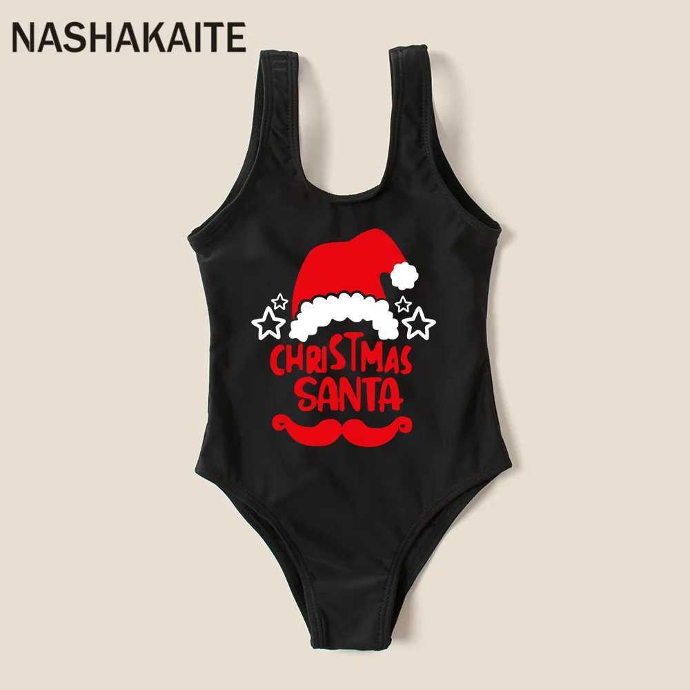 NASHAKAITE Christmas Family Matching Clothes Family Swimsuits Santa Claus Swimsuit Mom Daughter Clothes Father Son Swim Shorts W250207