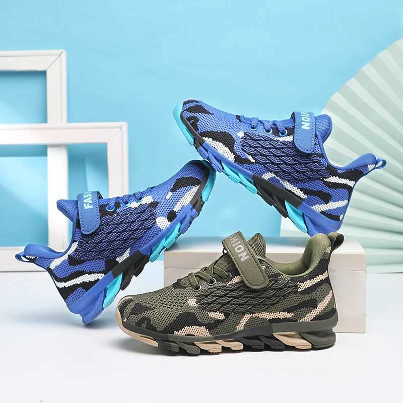 2025 Kids Fashion Sneakers For Boys Girls Tennis Shoes Breathable Sports Running Shoes Children Casual Camouflage Walking ShoesXJ250207