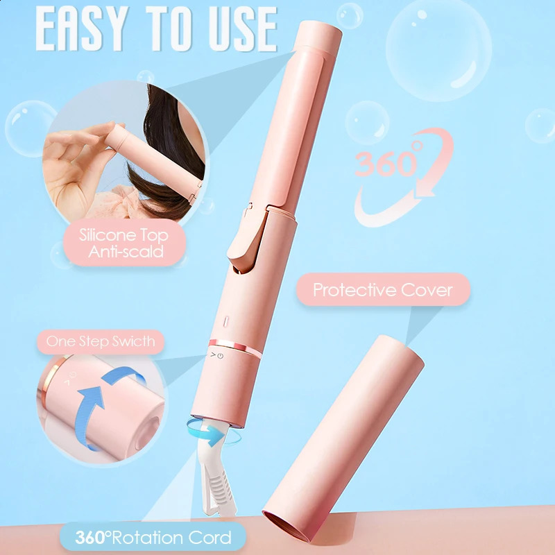 NOVUS 25MM Portable Travel Electric Mini Hair Curler Curling Iron Fast Heating Tourmaline Ceramic Wavy Tong Hair Styling Tool 250206