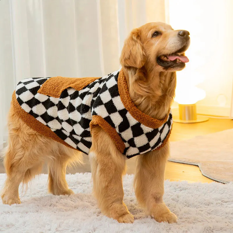 Dog Hoodies for Large Dogs Winter Warm Dog Clothes Fleece Dog Coat Labrador Golden Retriever Alaskan Malamute Clothing Dog Vest 250206