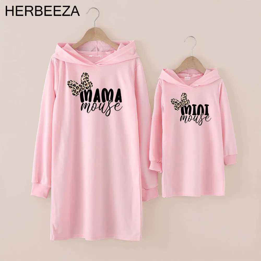Mother kids Family Look Mom and Daughter Dress Leopard Letter Print Mini Dress For Mommy and Daughter Family Matching Clothes W250207