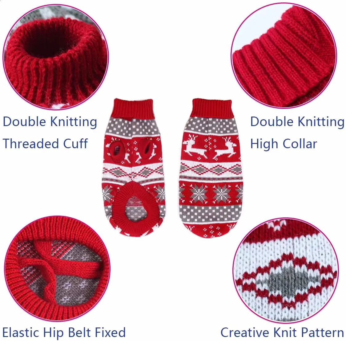 XS-XXL Christmas Pet Dog Sweaters Autumn Winter Warm Pet Cat Clothing for Small Large Dog Chihuahua Puppy Sweater Coat Outfit 250206