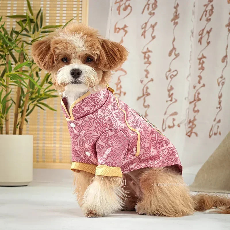 Dog Clothes Chinese Chi-pao for Small Dog French Bulldog Sweatshirt Pet Dogs Cats Jacket Coat Classic Chihuahua Supplies 250206