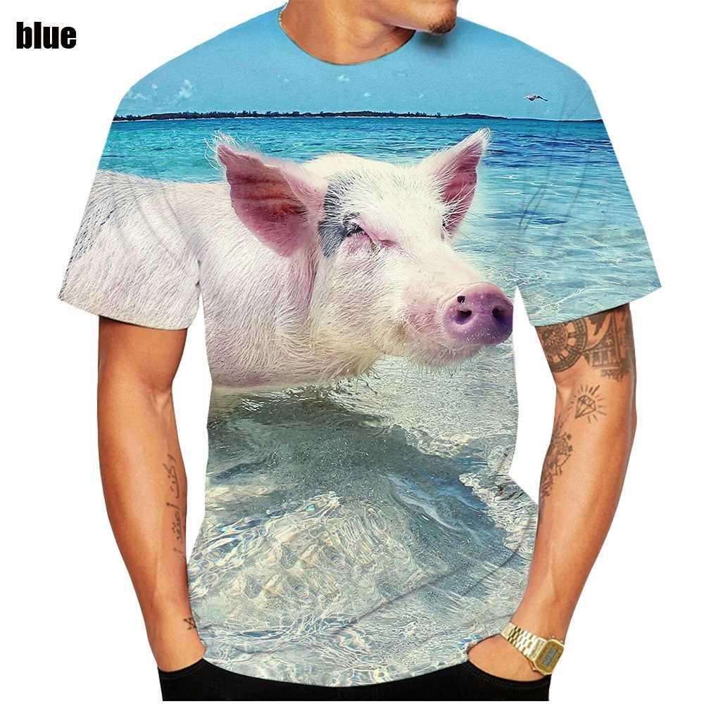 2022 Popular Novelty Animal Pig 3d Printing T-shirt Funny Pig Casual Summer Top Breathable and Comfortable Soft T-shirtT250207