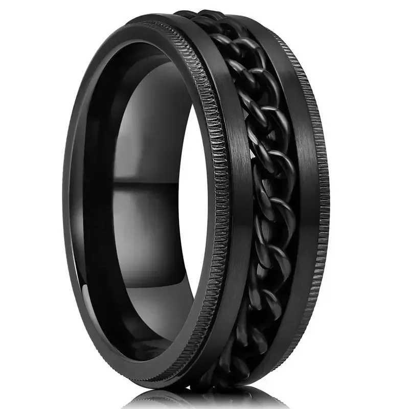 Fashion Couple Rings Exquisite Women Rhinestones Zirconia Rings Set Simple Men Stainless Steel Chain Rings Wedding Band Jewelry W250207