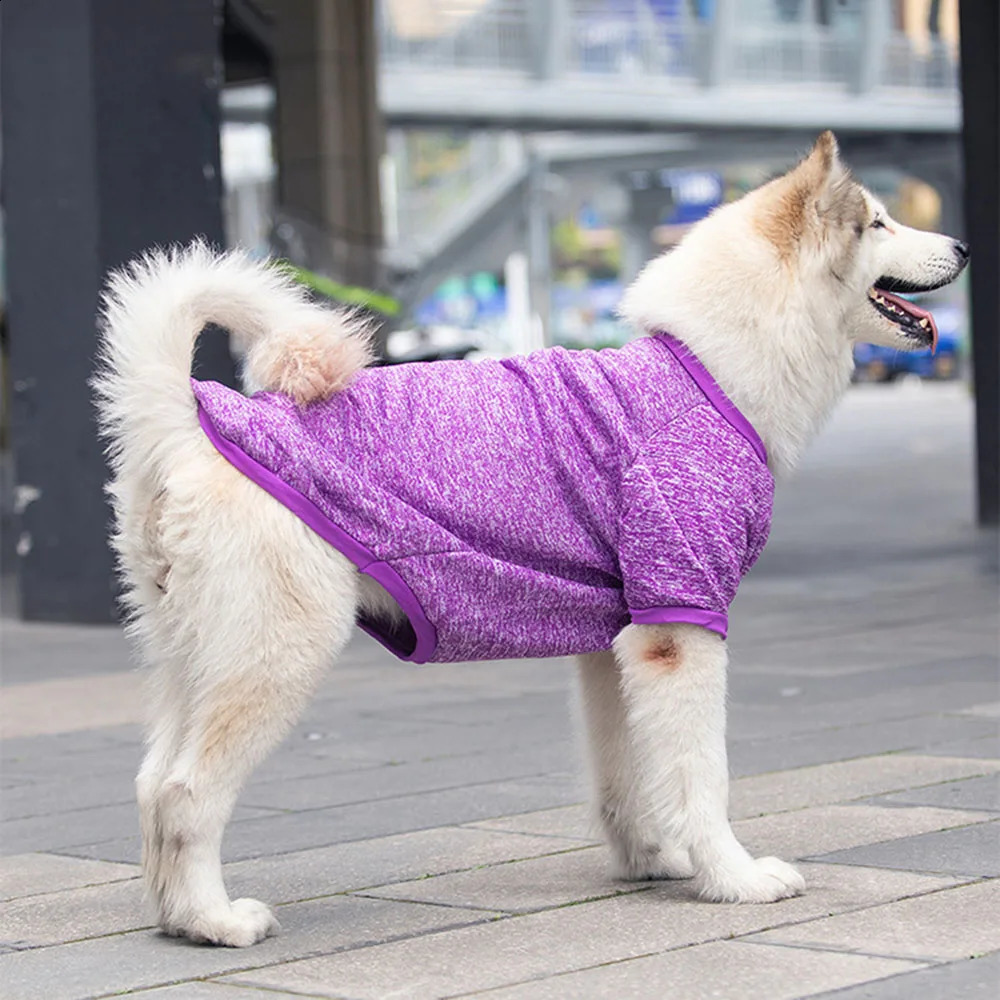 3XL-9XL Winter Warm Large Dog Clothes For Big Dogs Sweater Hoody Pet Wool Sweatshirt Coat For Labrador Samoyed Retriever Alaskan 250206