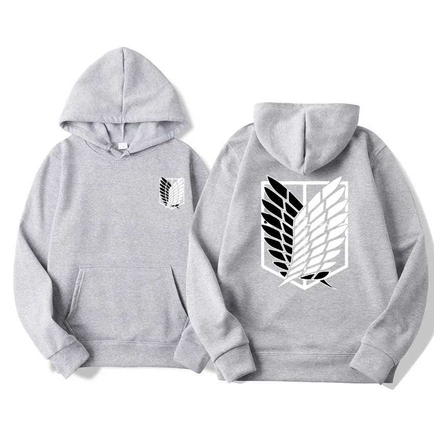 Attack on Titan Mens Hoodie Anime Hoodies Men Women Streetwear Pullover Harajuku Shingeki no Kyojin Hoodies Sweatshirt Clothes W250207
