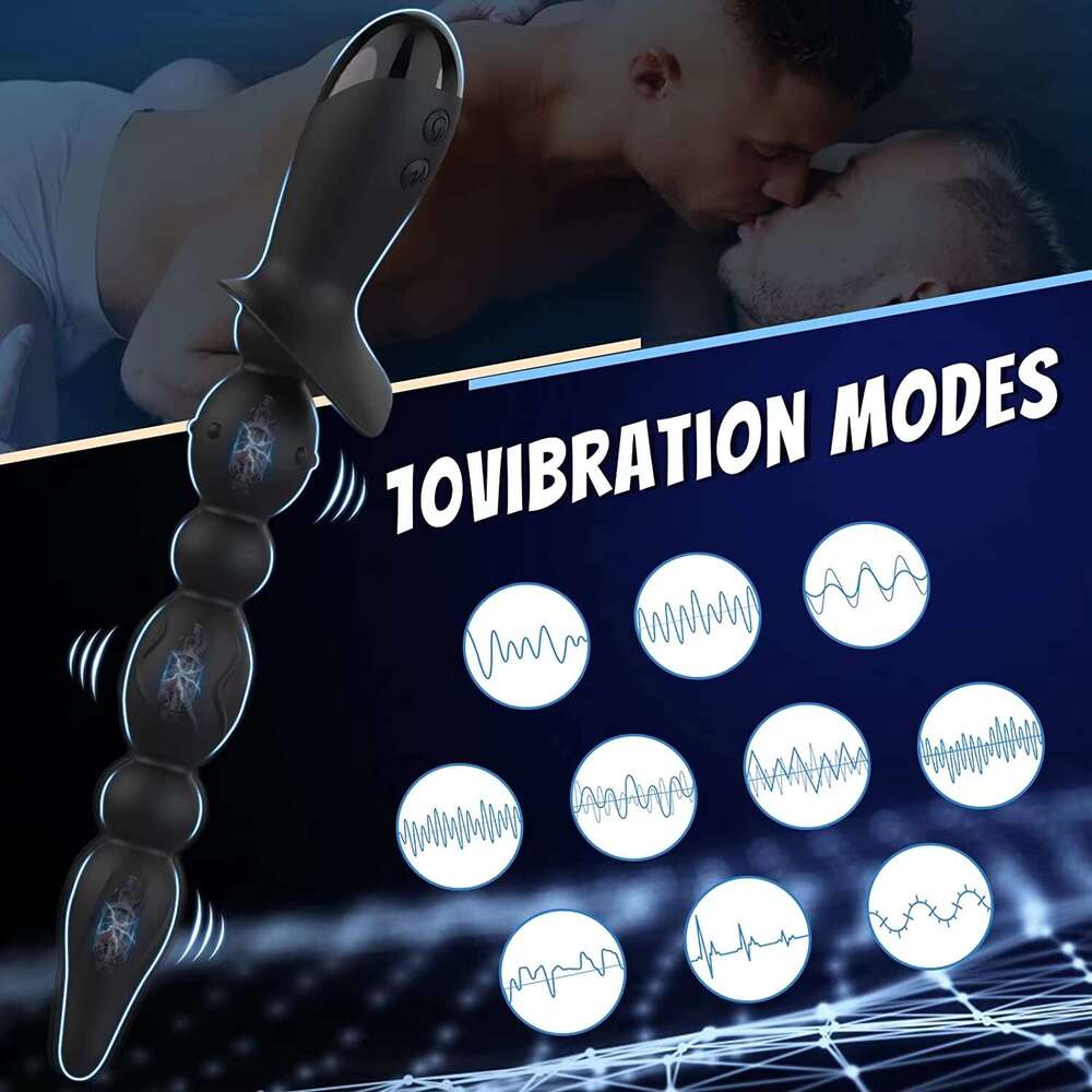 Vibrating Beads Vibrator 10 Frequency Vibration With 3 Strong Shock Motor Anal Sex Prostate Massager Rechargeable Toys