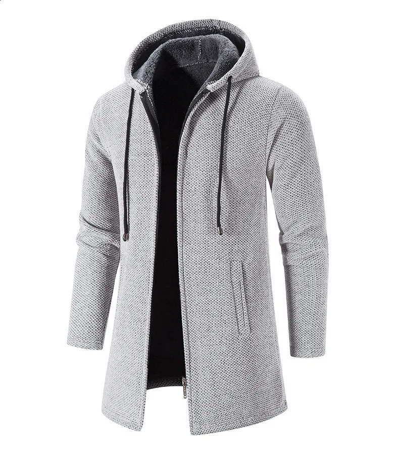 Mens Sweaters Coat Autumn Winter Warm Zipper Medium Long Cardigan Sweaters Man Casual Knitwear Sweatercoat mens clothes 250805