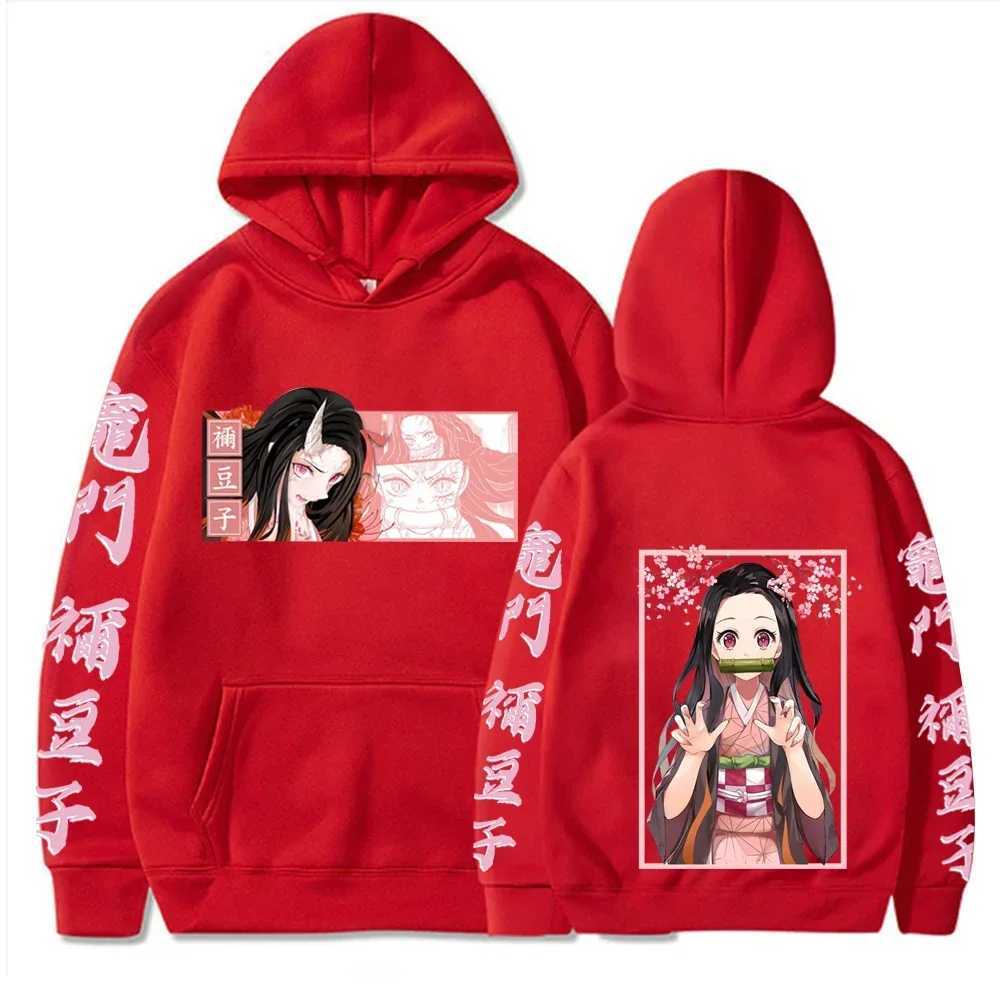 Japanese anime demon killer hoodie womens Kamado Nezuko printed sweatshirt autumn Harajuku warm streetwear plus size hoodie W250207