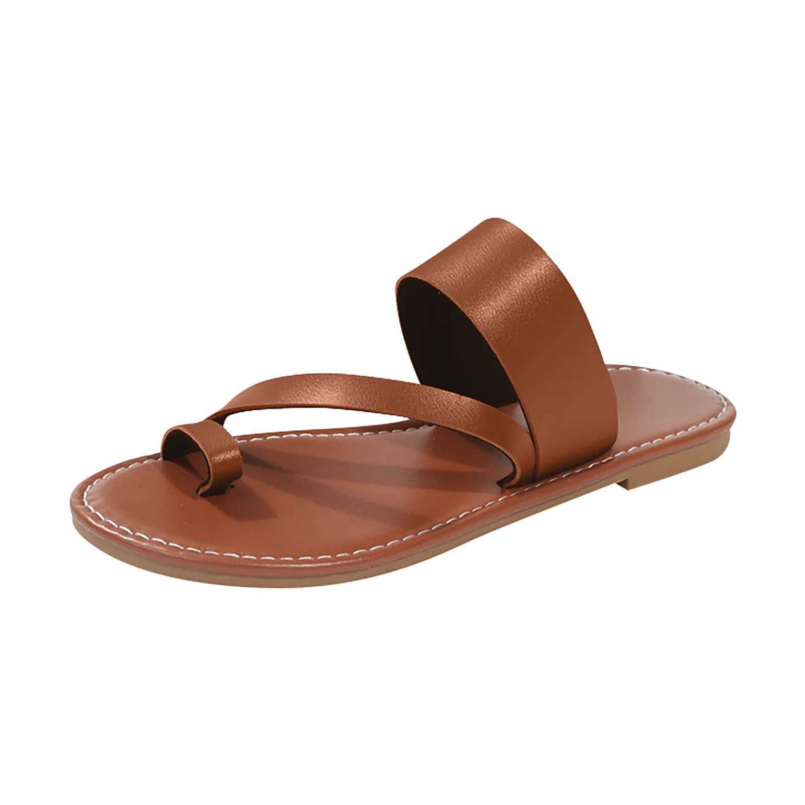 Womens Sandals Flip Flop Sandals e Butt Light Casual Rubber Sole Sandals Flat Slipper Sandals With A Single Strap Toe StrapXJ250207
