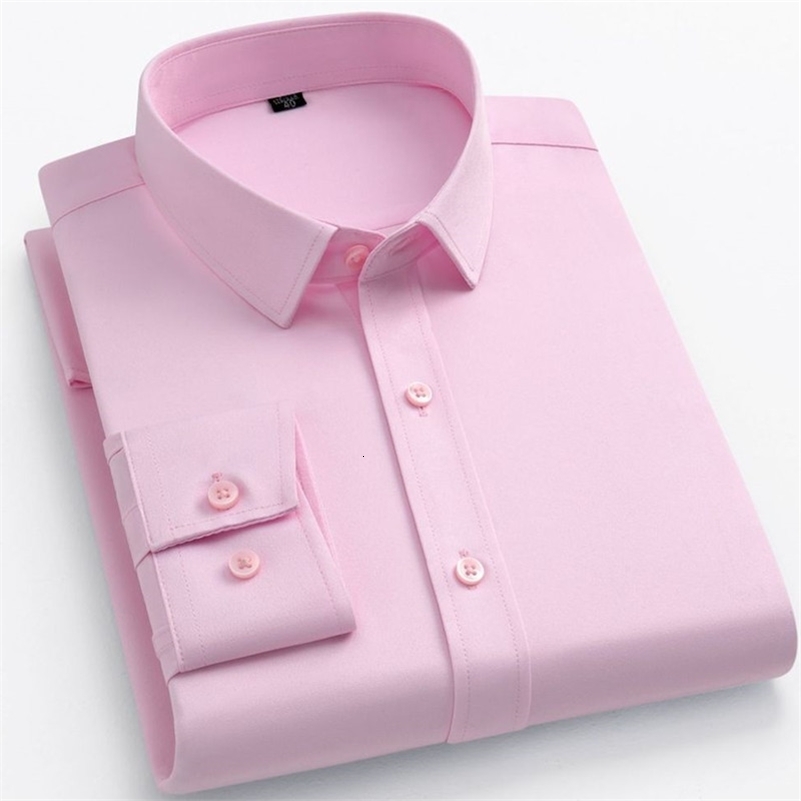 BAMBOOPLE Non-iron Office Shirts for Men Latest Anti-wrinkle Soft Business Without Pocket Smart Causal Purple Slim Fit AEchoice 250206