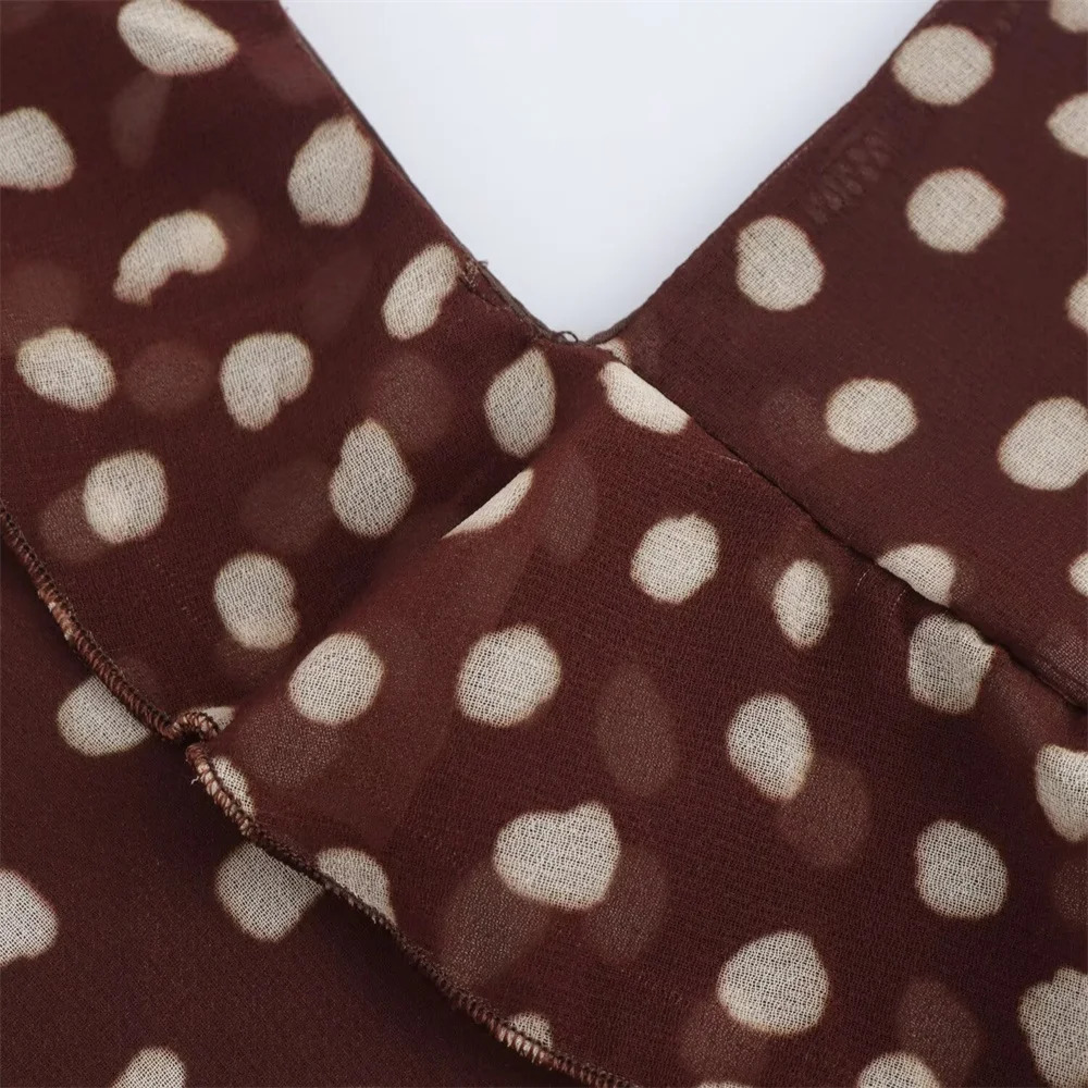 autumn 2024 womens clothing sweet and fashionable layered polka dot dress with decoration 250206