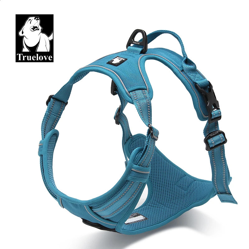 Truelove Pet Dog Harness Reflective High-Elasticity Sponge Padding Adjustable Safety Vehicular Lead Aluminum Alloy D-ringTLH5651 250206
