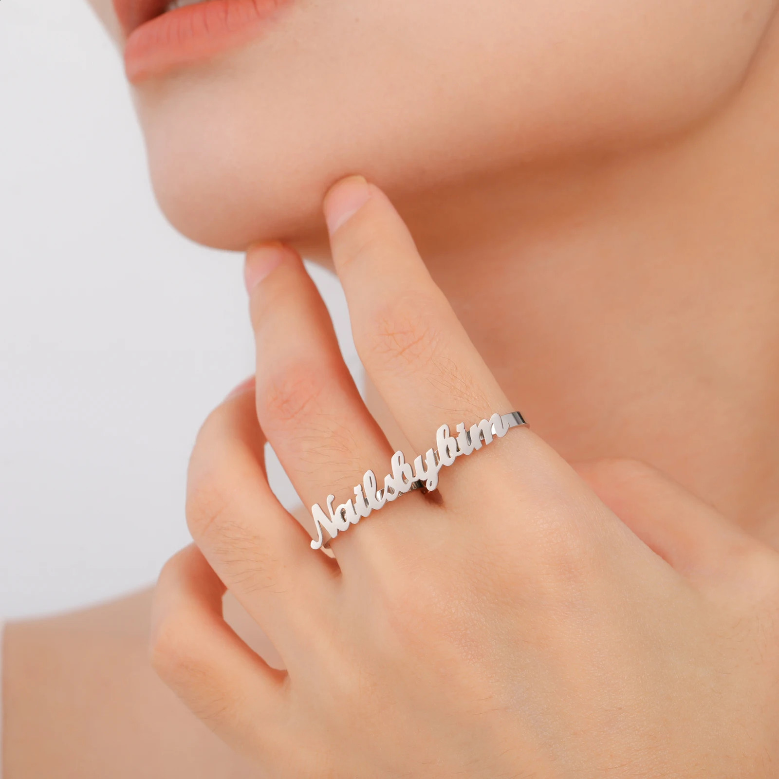 Lemegeton Custom Name Rings Women Men Stainless Steel Jewelry Personalized Couple Double Opening Ring Valentines Day Trend Gift 250206