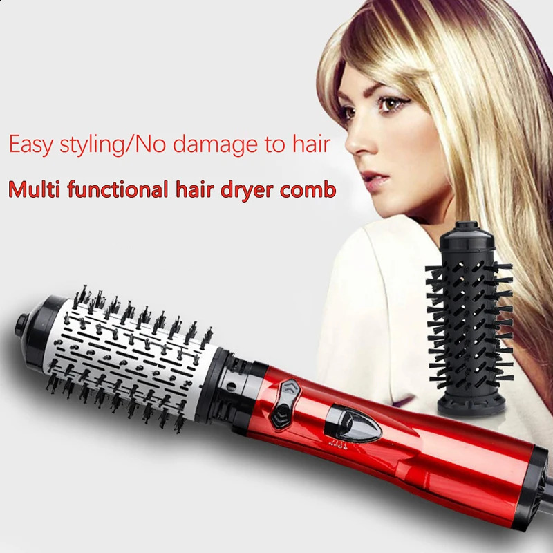 Hair Dryer Brush 3 In 1 Air Spin Brush Curling Straightening Styling Auto-Rotating Ionic Round Blow Dryer Volumizer 250206