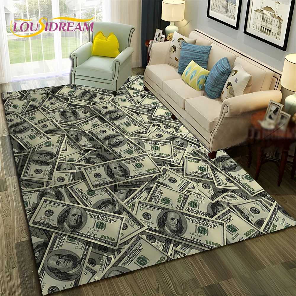 3D Dollar Euro Money Rich Pattern Carpet Rug for Home Living Room Bedroom Sofa Doormat DecorChild Area Rug Non-slip Floor Mat Z250207