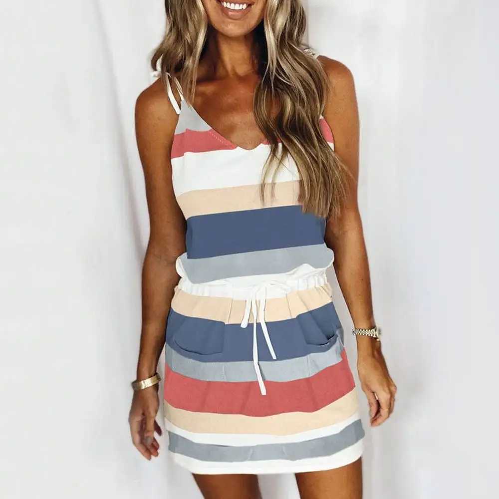 Dress for Girls 2024Summer Short Dresses for Women Clothing Sexy Camisole Midi Skirt Casual Ele Fe Beach Vintage RobeXJ2500207