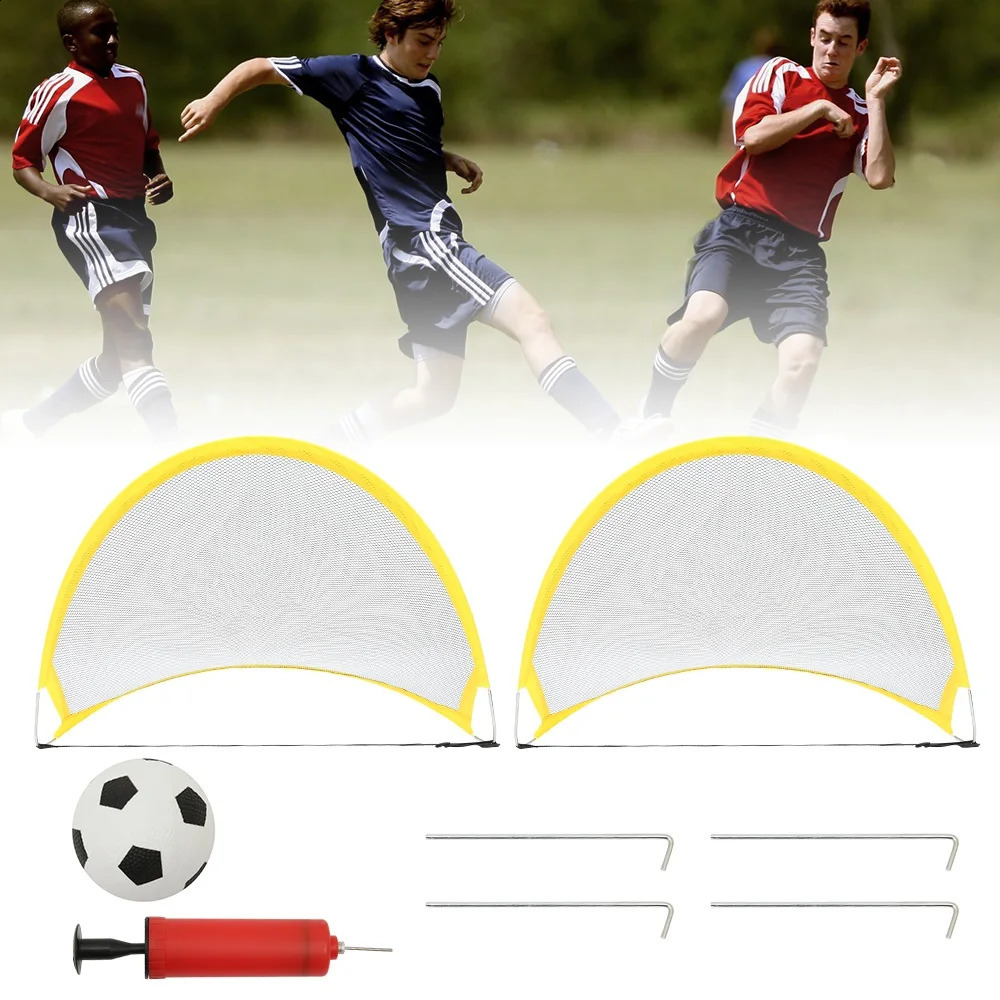 2Pcs Folding Football Goal Net Portable Soccer Training Goal Net Tent Kids Indoor Outdoor Play Toys Soccer Ball Practice Gate 250117