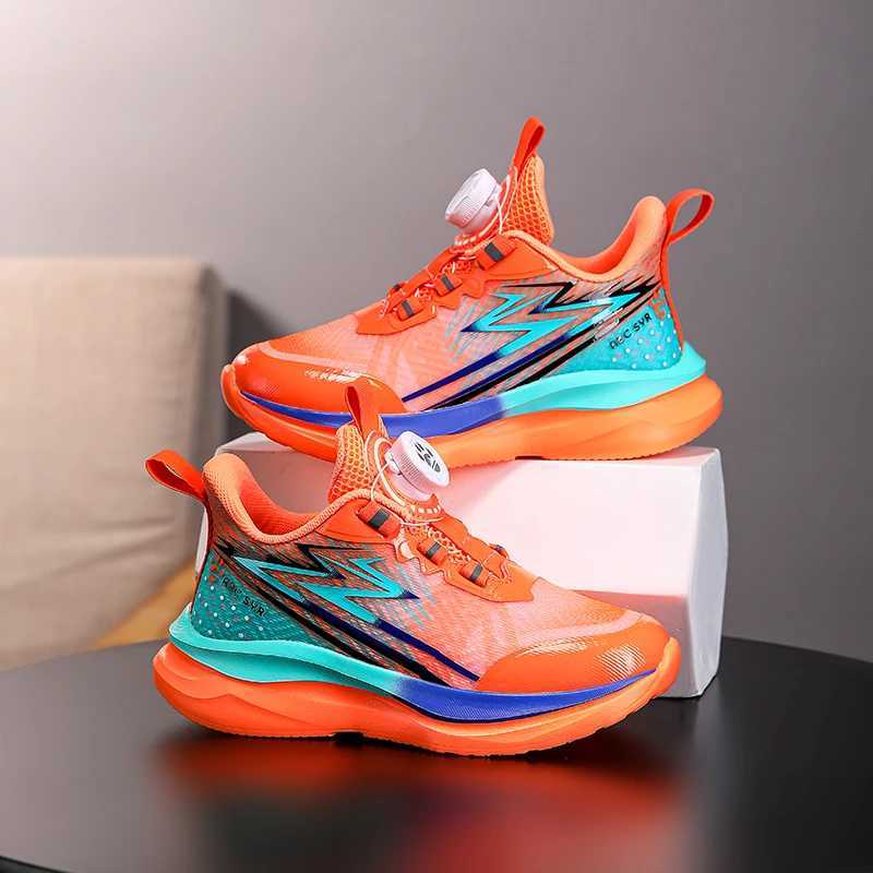 Childrens Trend Rotate Button Air Sport Casual Sneaker Kids Sports Shoes for Boy and Girl Wear-Resistant W250207