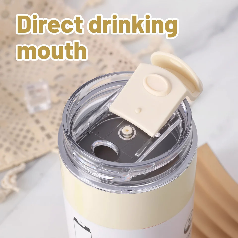 15oz Insulated Stainless Steel Tumbler Vacuum Sealed Travel Coffee Mug | Reusable Thermal Cup With Lid Paracord Handle| Leak 250207 W260226