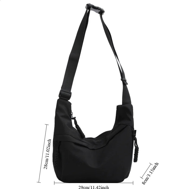 Nylon Hobos Crossbody Bags Solid Casual Zipper Womens Bags Fashion High Capacity Solid Color Single Shoulder Bag 250122