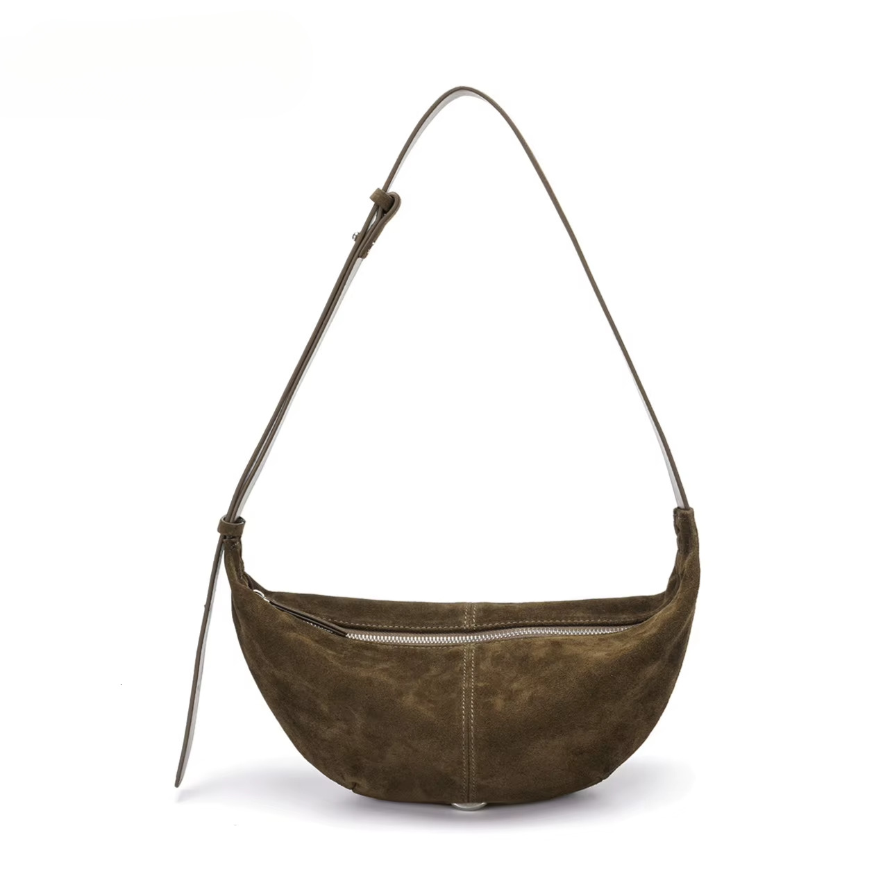 Design Pease Shape Small Saddle Flap Coffee Red Color Real Suede Leather Or Lambskin Women Crossbody Bag Purse Suede
