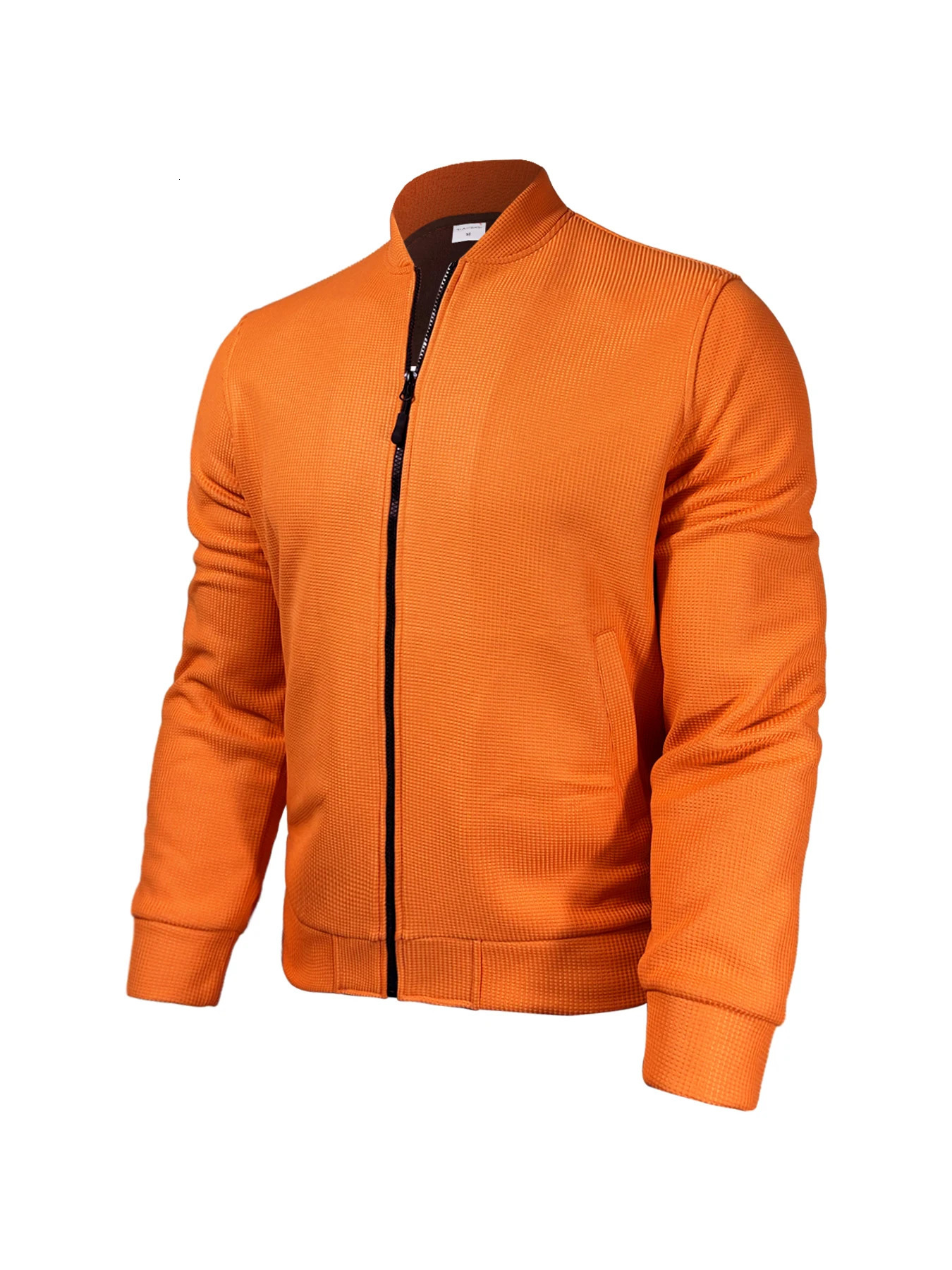 Spring and autumn explosive baseball collar stand zipper cardigan mens casual hoodie coat youth jacket solid color 250207