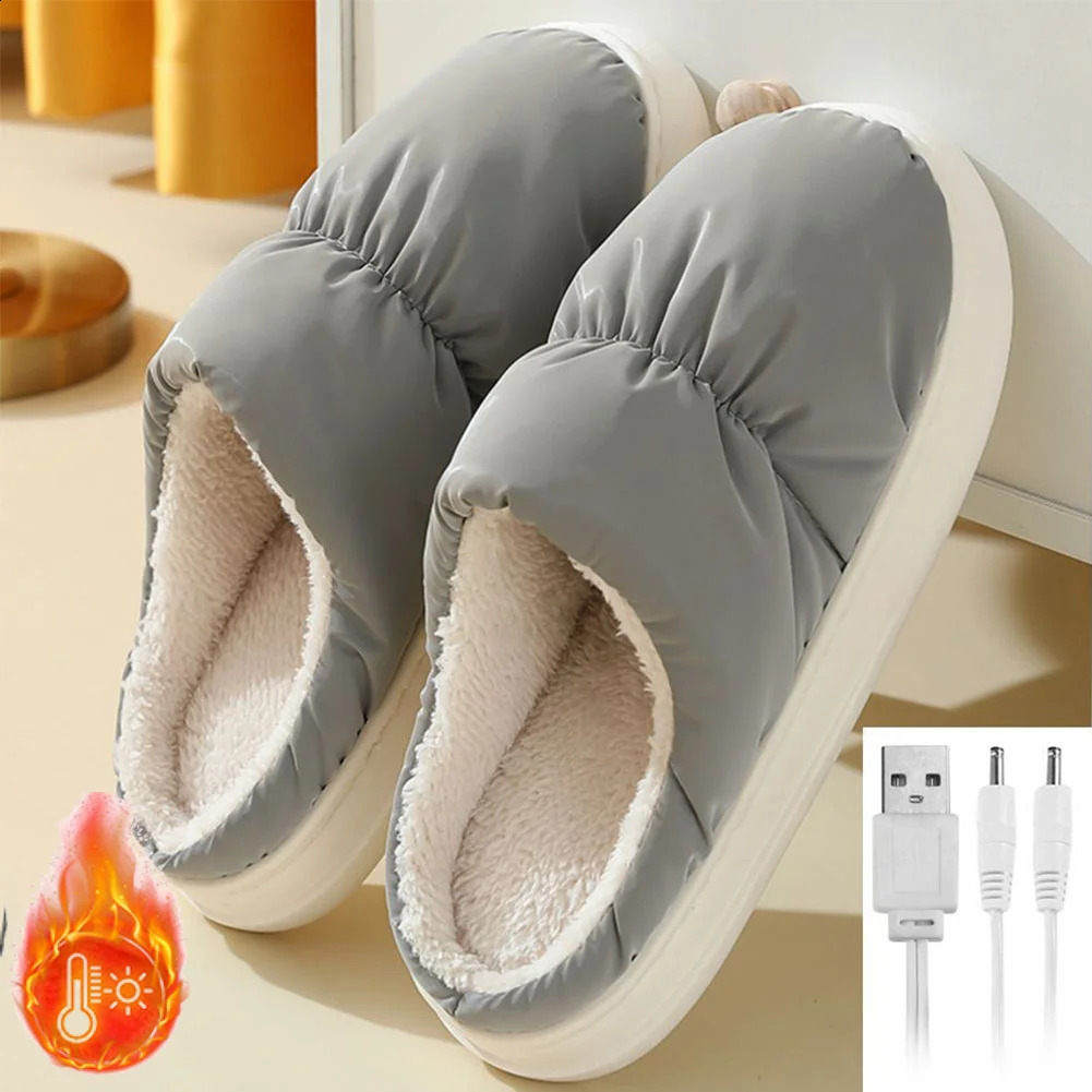 USB Heating Slippers Breathable Foot Warmer Boots Dry Feet Electric Foot Warmer Adjustable Temperature Winter Heated Boots 250120